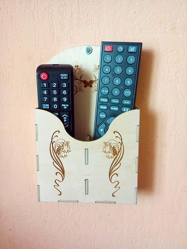 Wall Mounted Remote Control Holder For Laser Cut Free CDR Vectors Art