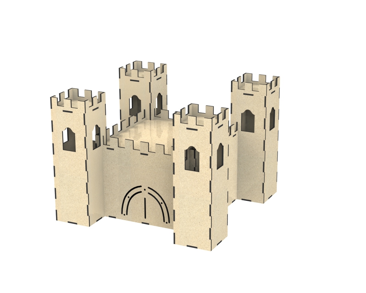 Castle For Laser Cut Free CDR Vectors Art