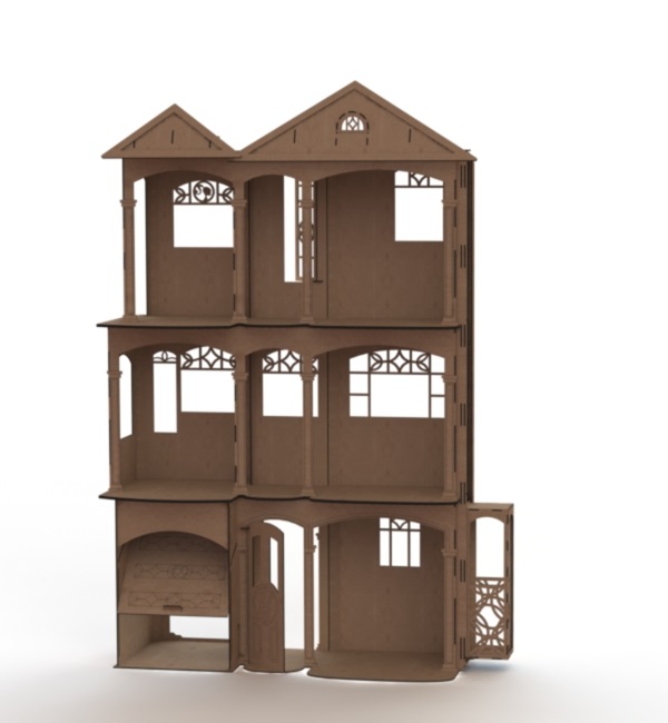 Doll House American For Laser Cut Free CDR Vectors Art
