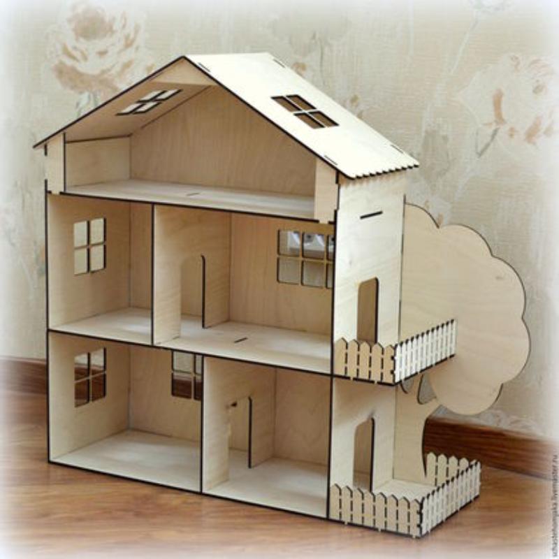 Dollhouse Kit Template 4mm For Laser Cut Free CDR Vectors Art