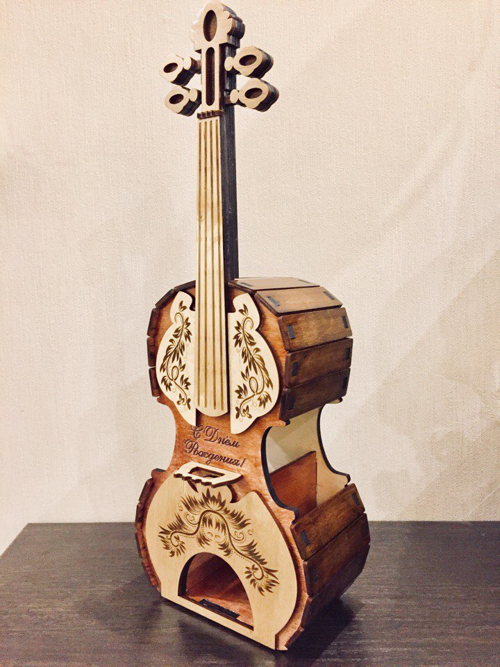 Tea House Violin Stradivari For Laser Cut Free CDR Vectors Art
