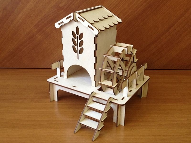 Watermill Tea House For Laser Cut Free CDR Vectors Art