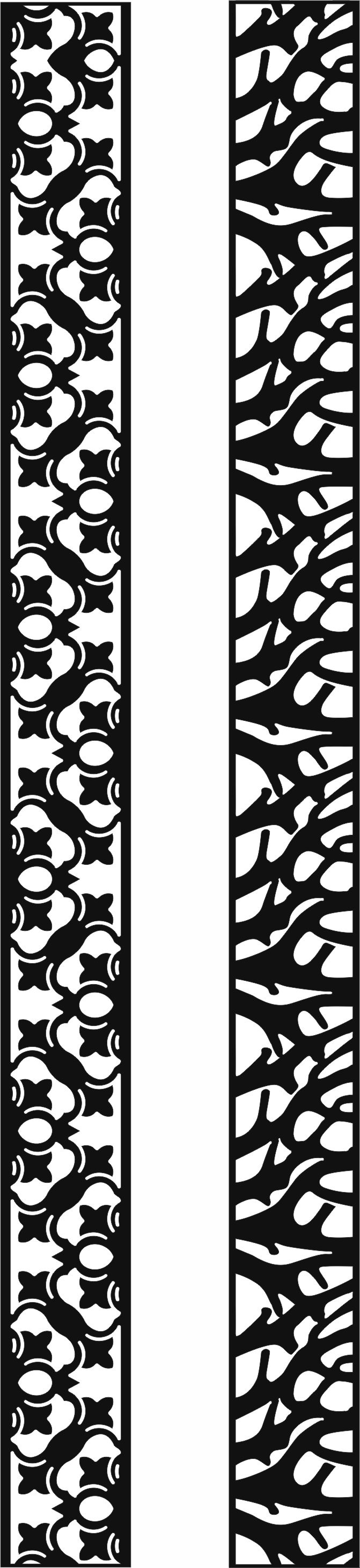 Divider Seamless Floral Screen Panel Free DXF File