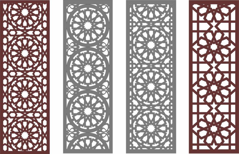 Laser Cut Living Room Screen Seamless Panels Collection Free DXF File