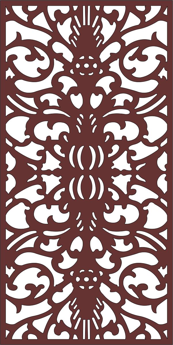 Laser Cut Drawing Room Screen Floral Seamless Design Free DXF File