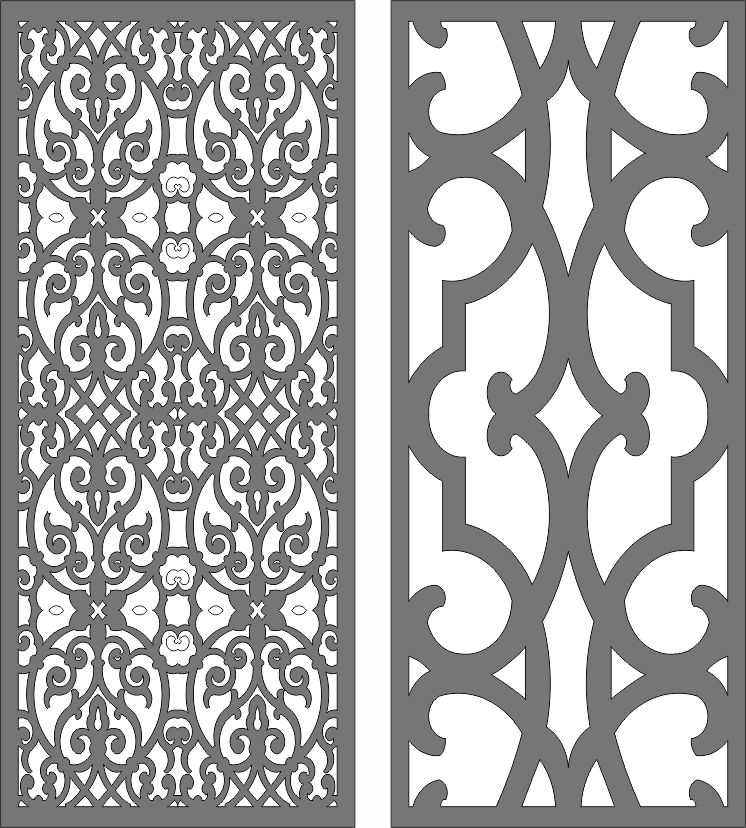 Laser Cut Window Screen Floral Seamless Design Free DXF File