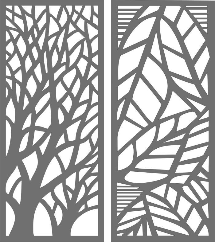 Tree Shaped Privacy Partition Indoor Panel Screen Room Divider Seamless Design Free DXF File