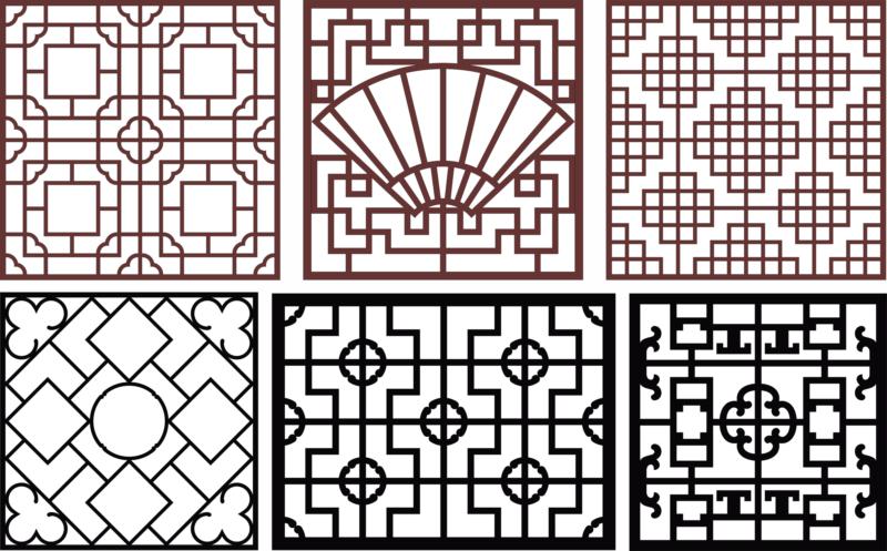 Window Seamless Floral Screens Collection Free CDR Vectors Art