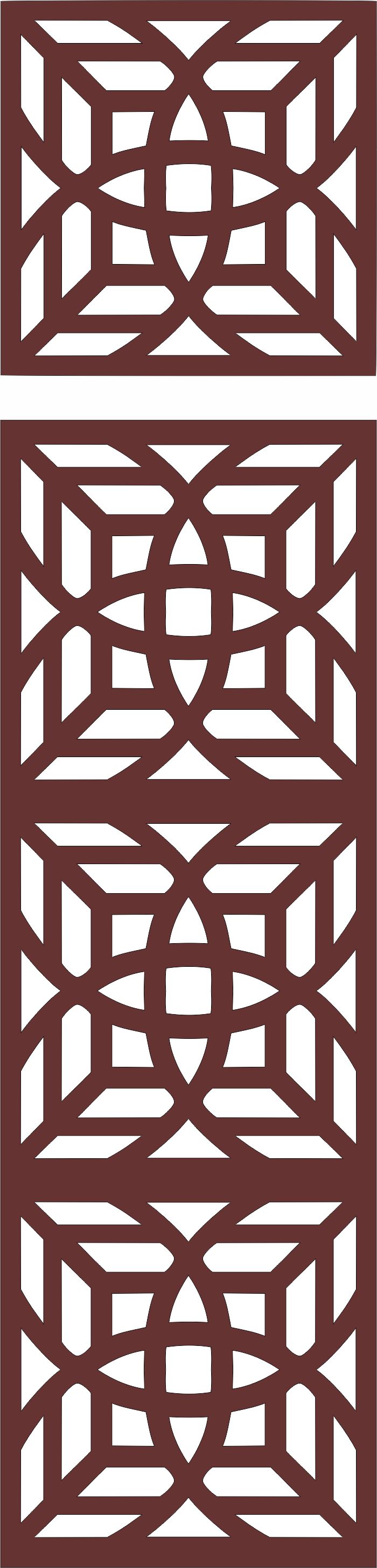 Laser Cut Drawing Room Grill Seamless Design Free DXF File