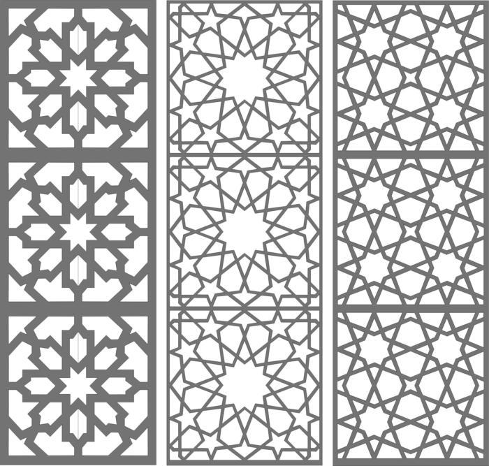 Laser Cut Seamless Floral Grill Set Free DXF File