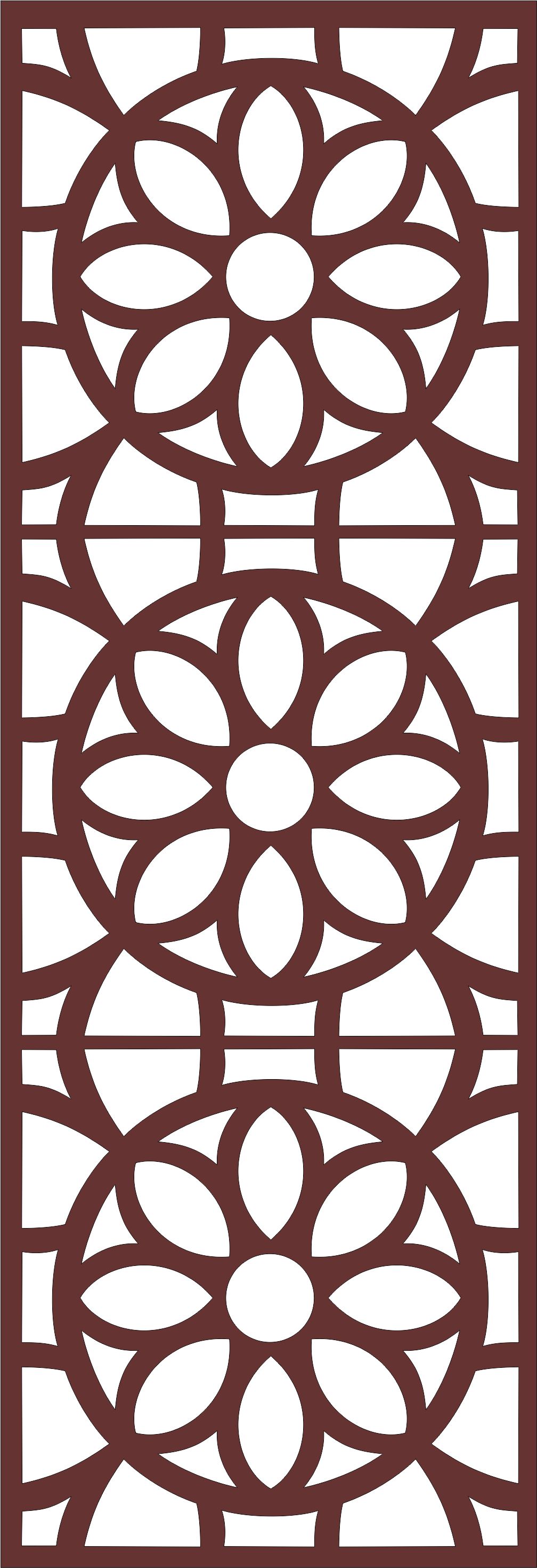 Laser Cut Drawing Room Grill Floral Seamless Design Free DXF File