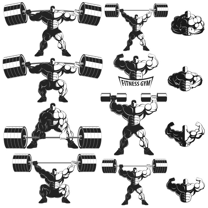 Collection Of Vector bodybuilders. Part 1 Free CDR Vectors Art