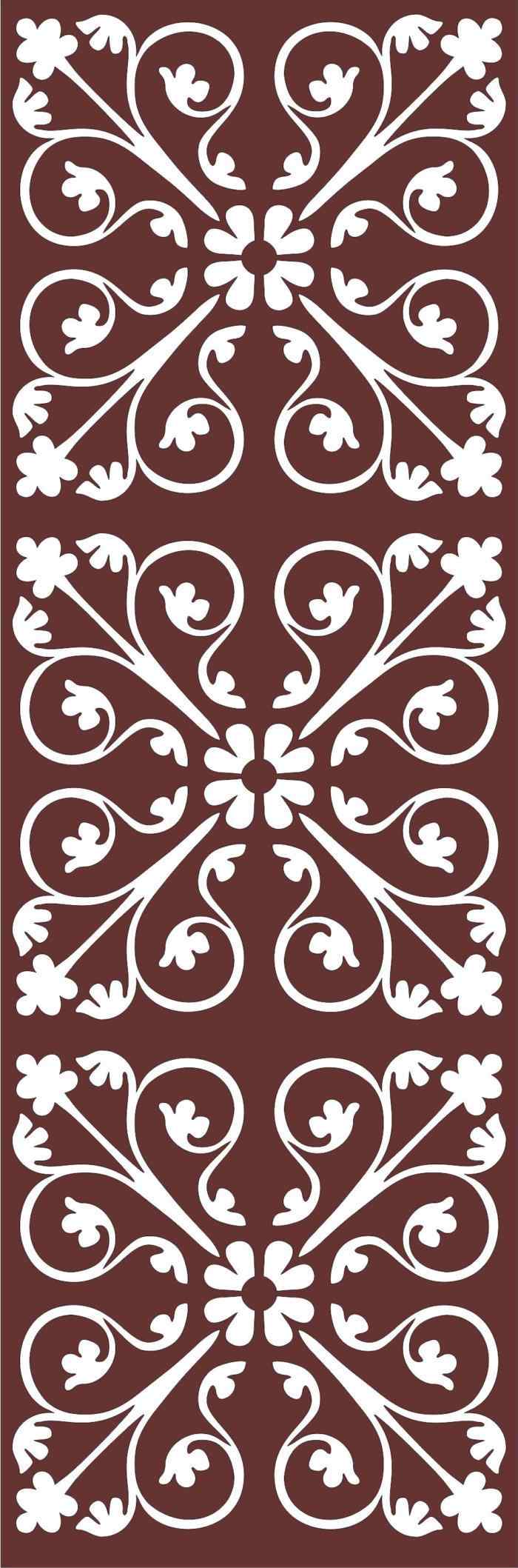 Laser Cut Decor Seamless Separator Floral Grill Free DXF File