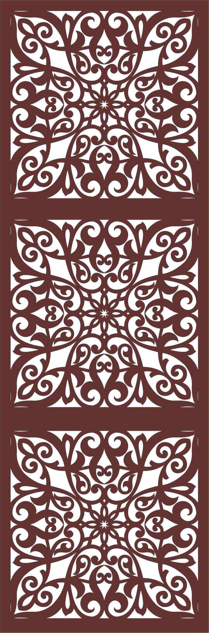 Laser Cut Drawing Room Grill Separator Seamless Panel Free DXF File