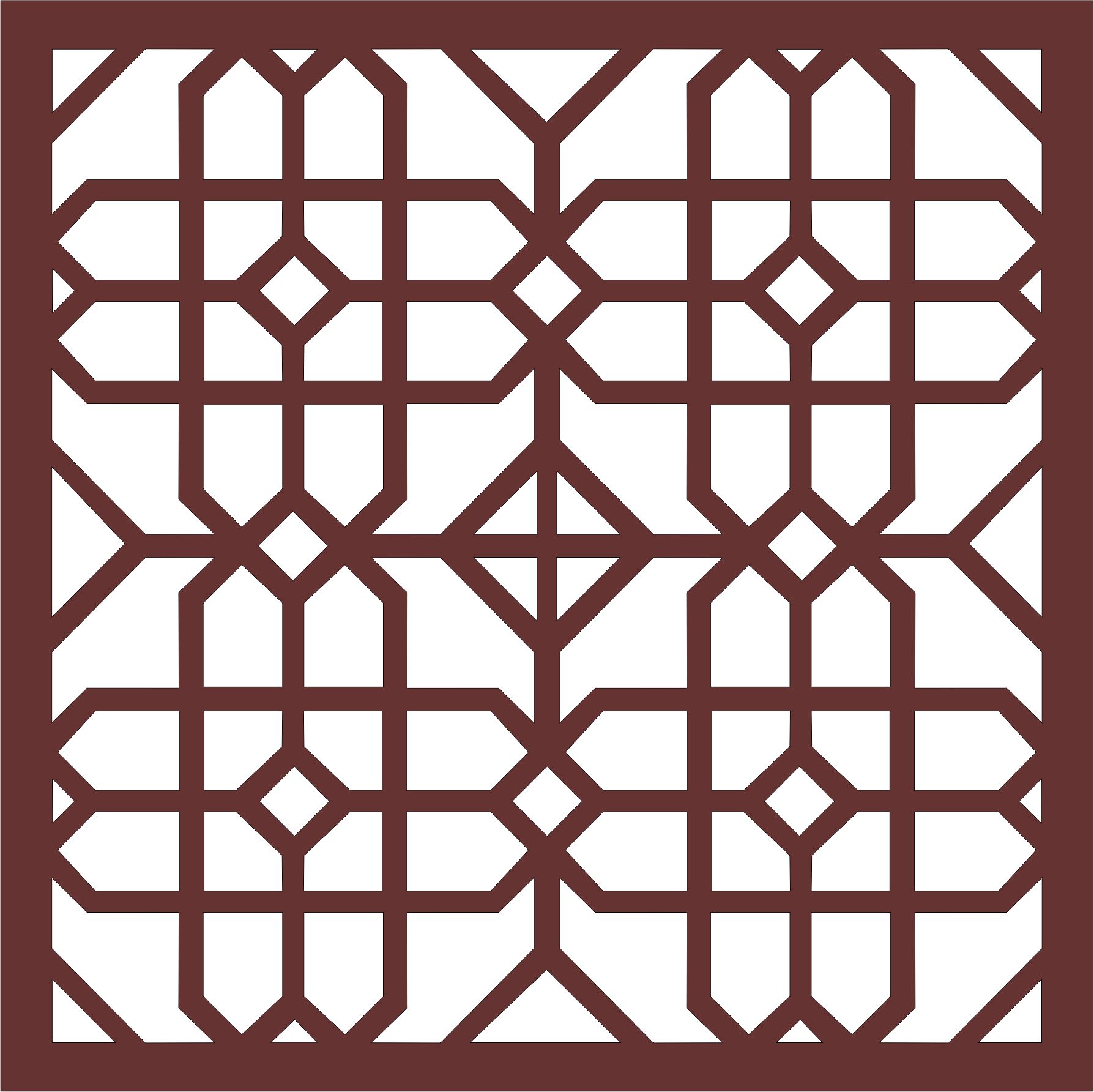 Laser Cut Window Grill Floral Seamless Panel Free DXF File