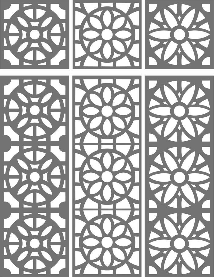 Laser Cut Drawing Rooms Grill Floral Seamless Free CDR Vectors Art