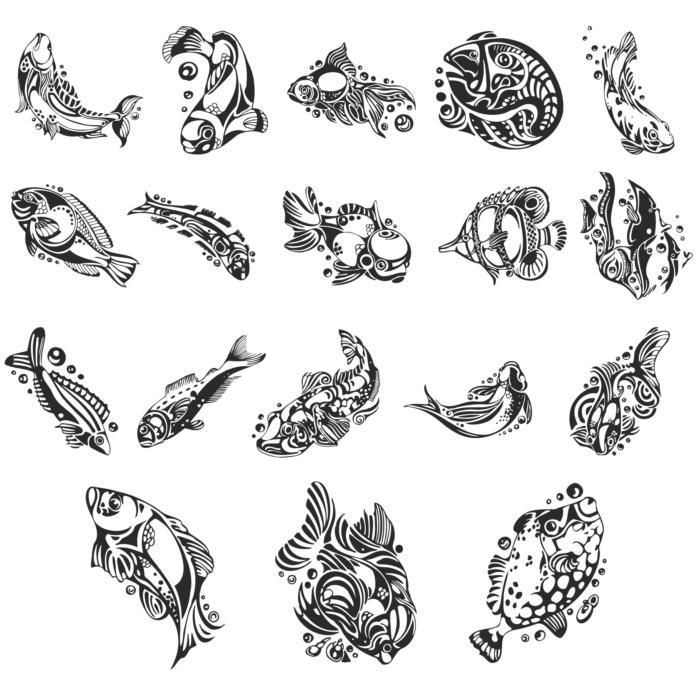 Fish Collection For Plotter Cutting Free CDR Vectors Art