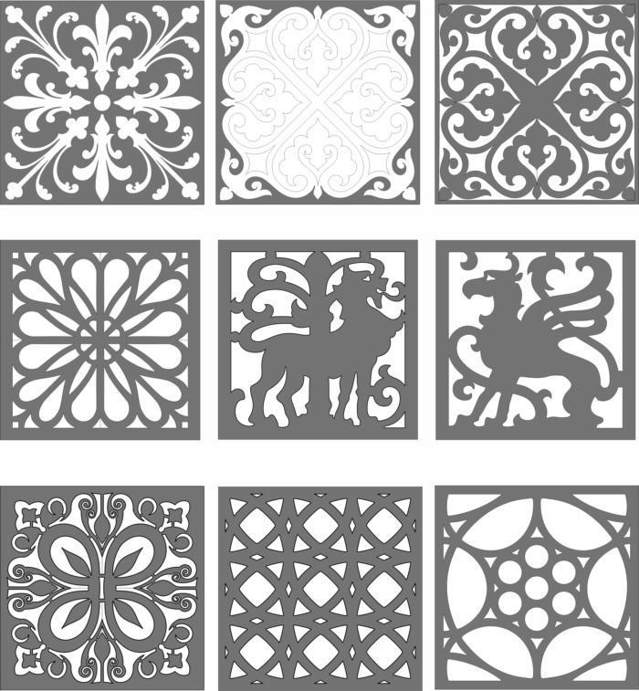 Privacy Partition Indoor Panel Room Divider Grill Seamless Patterns Free CDR Vectors Art