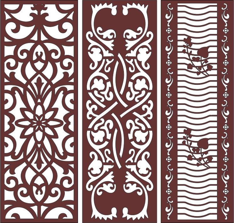 Laser Cut Drawing Room Jali Floral Seamless Designs Free DXF File