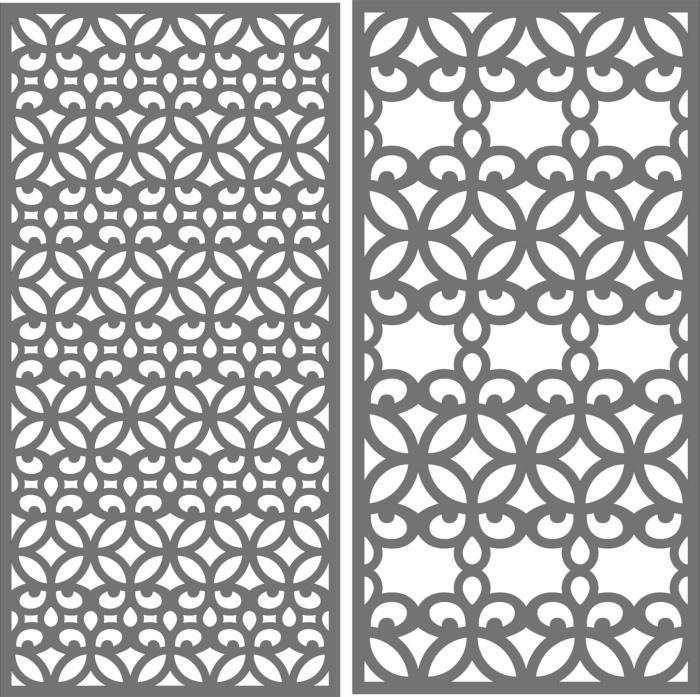 Laser Cut Kitchen Partition Seamless Floral Jali Panel Free DXF File