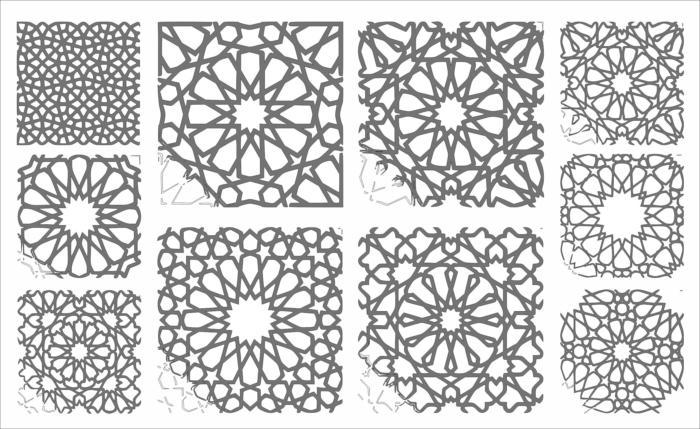 Laser Cut Islamic Scrollwork Drawing Room Jali Separator Seamless Pattern Free CDR Vectors Art