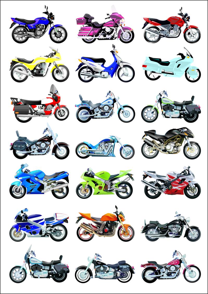 Big Collection Of Vector Motorcycles Download Free CDR Vectors Art