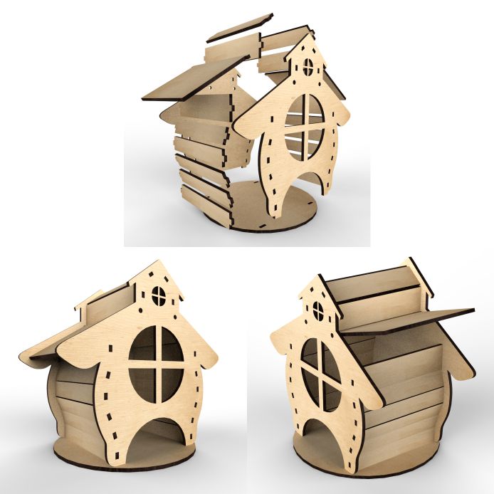 Tea House Hut Vector Layout For Laser Cutting Free CDR Vectors Art