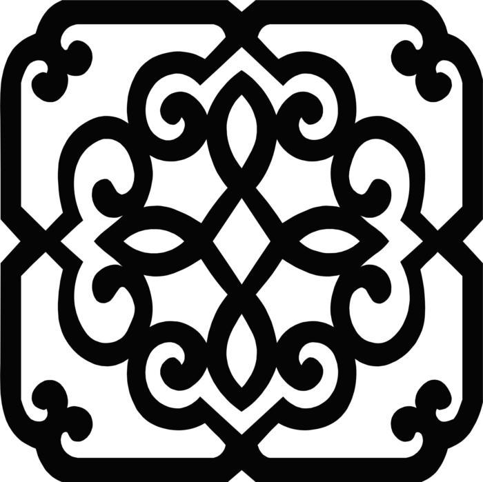 Laser Cut Living Room Floral Lattice Stencil Floral Seamless Pattern Free DXF File