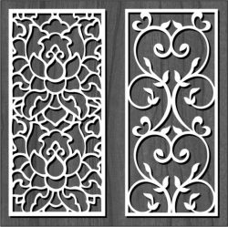 Panels Floral Lattice Stencil Room Divider Patterns Set Free DXF File