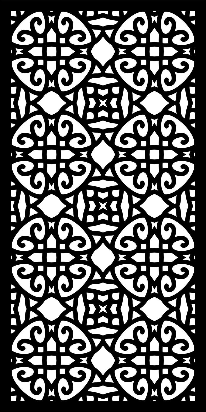 Decorative Privacy Partition Indoor Panels Room Divider Floral Lattice Stencil Seamless Free DXF File