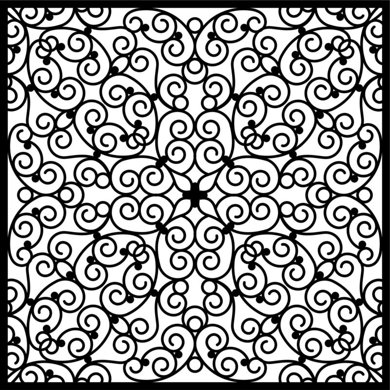 Privacy Partition Indoor Panel Room Divider Seamless Floral Lattice Stencil Pattern Free DXF File