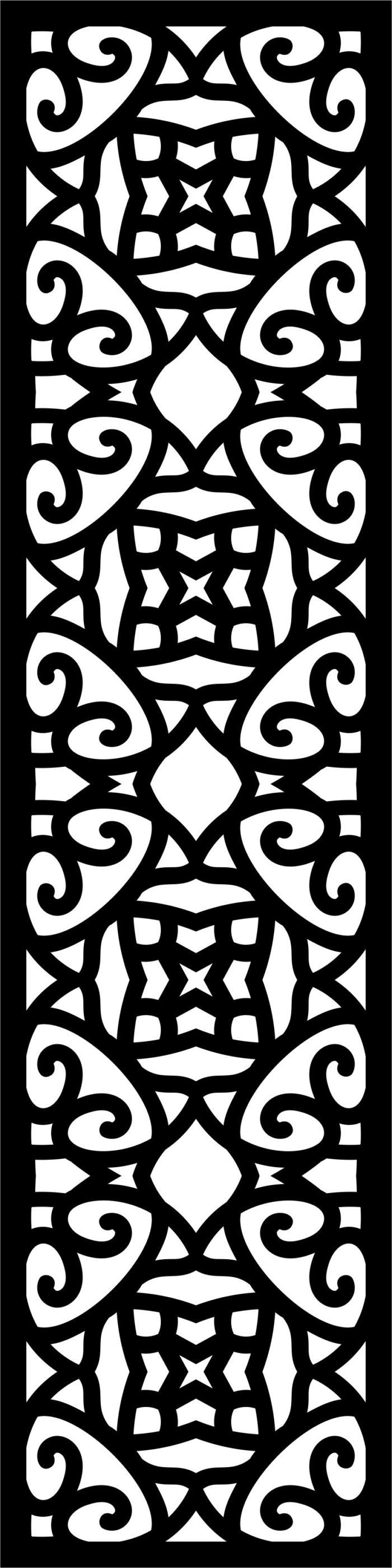 Panel Room Divider Seamless Floral Lattice Stencil Pattern Free CDR Vectors Art
