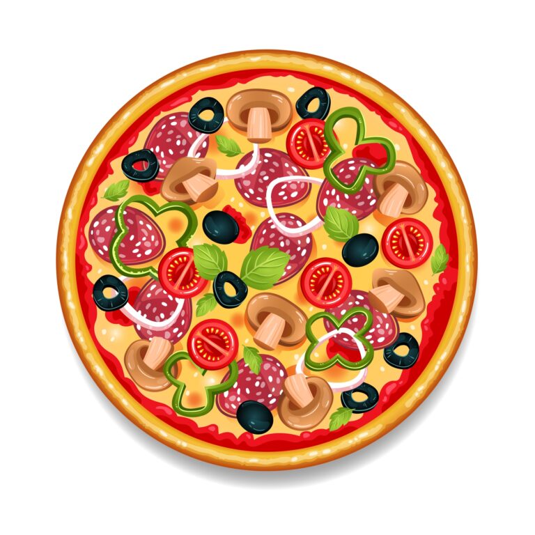 Pizza Drawing For Laser Cut EPS Vector