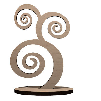 Small Swirl Jewelry Stand For Laser Cut EPS Vector
