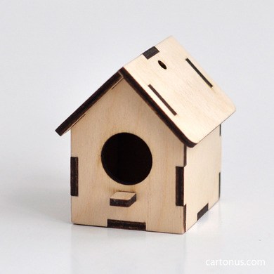 Small Wooden Birdhouse For Laser Cut EPS Vector
