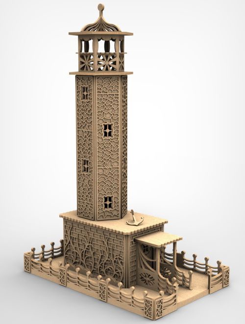 Laser Cut Wooden Lighthouse 3d Model Free CDR Vectors Art