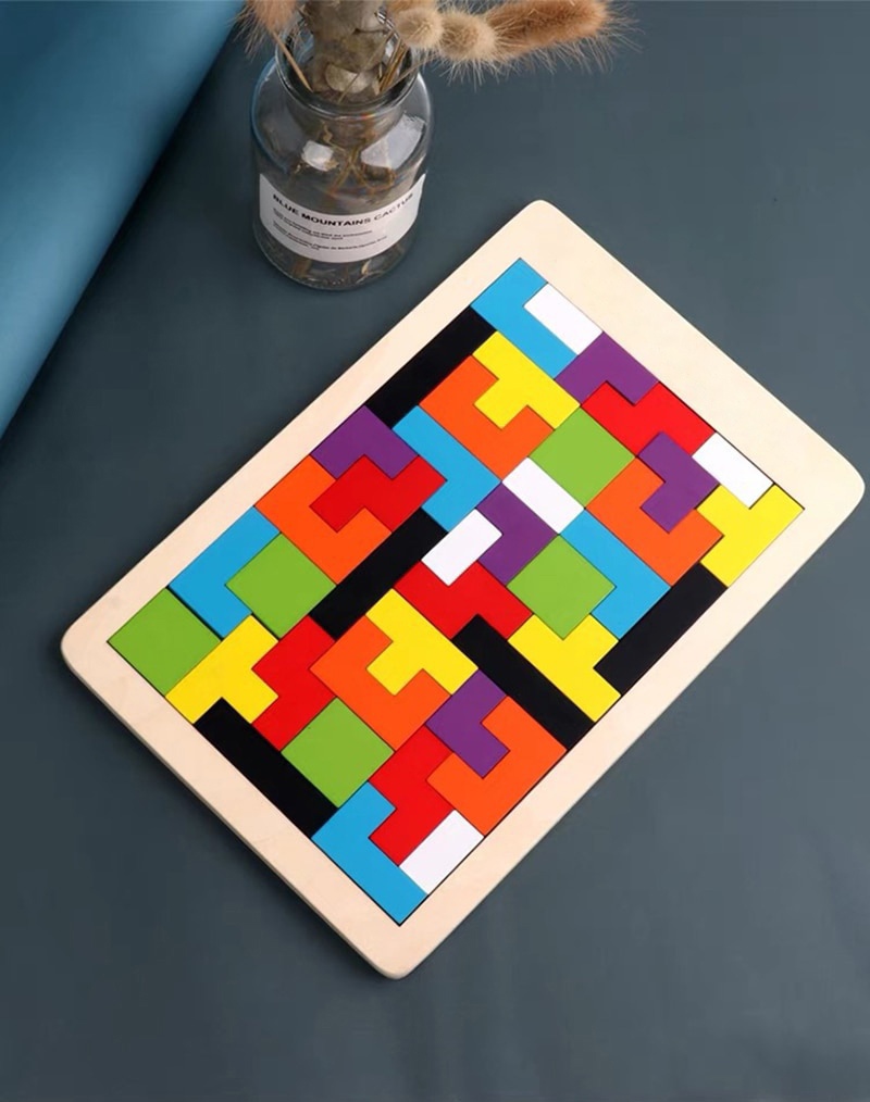 Laser Cut Wooden Tetris Puzzle Free CDR Vectors Art