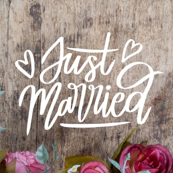 Engrave Just Married Decor Free CDR Vectors Art