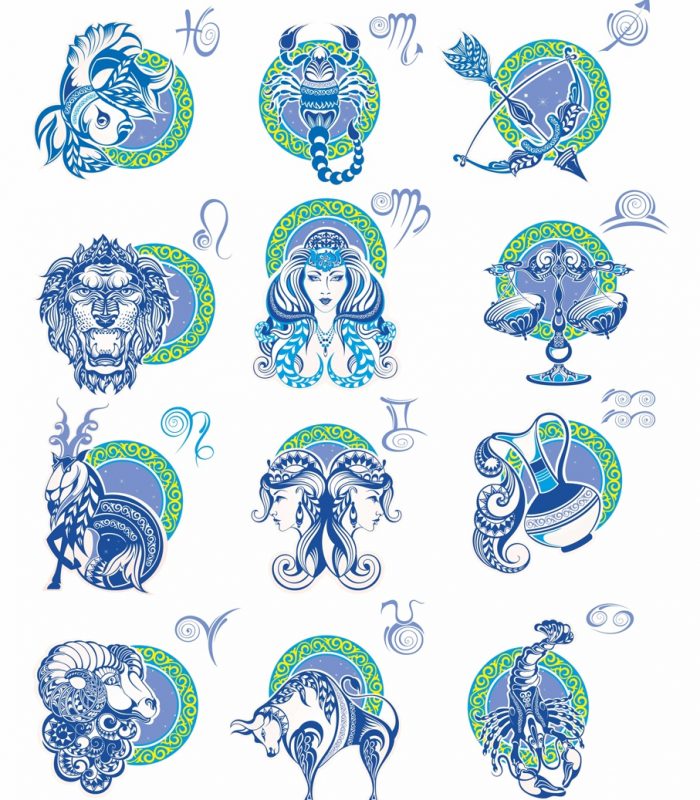 Layout For Engraving Zodiac Signs Free CDR Vectors Art