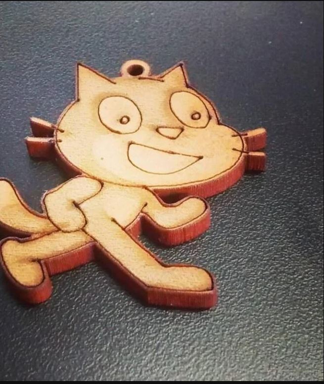 Scratch Logo Keychain 3mm Free DXF File