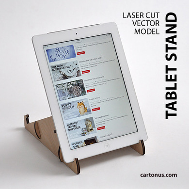 Tablet Stand For Laser Cut EPS Vector
