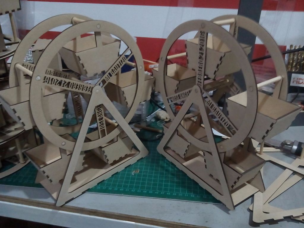 Ferris Wheel Laser Cut Design Free CDR Vectors Art