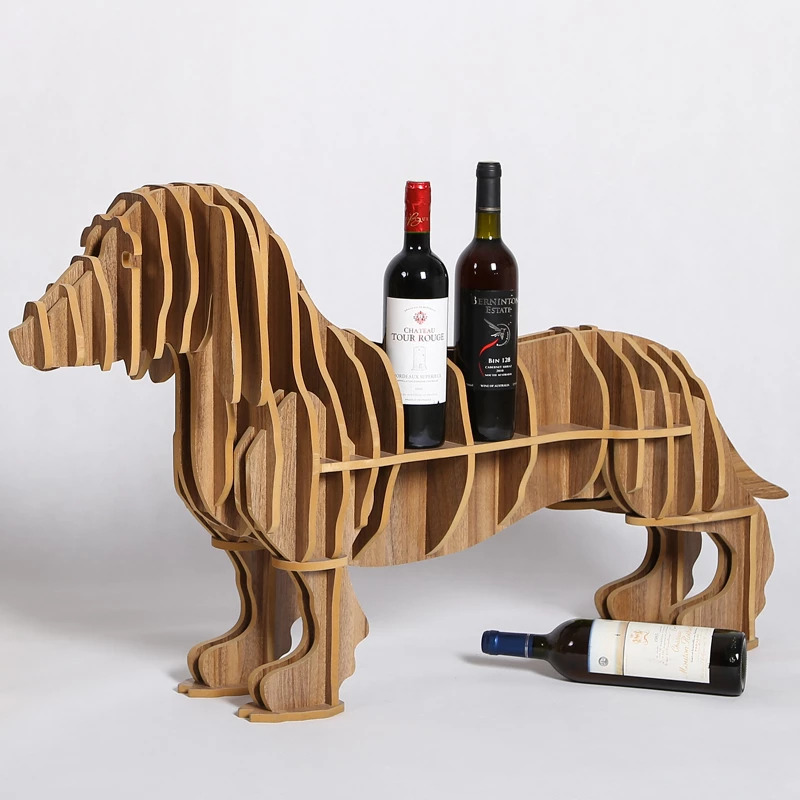 Laser Cut Dachshund Dog Wine Rack Free CDR Vectors Art