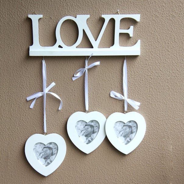 Love Heart Wall Hanging Photo Frames Set Free CDR Vectors Art