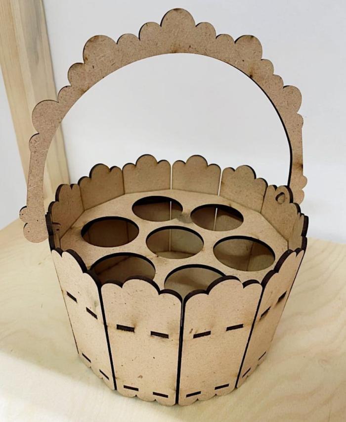 Laser Cut Decorative Easter Bucket Easter Egg Basket Free CDR Vectors Art