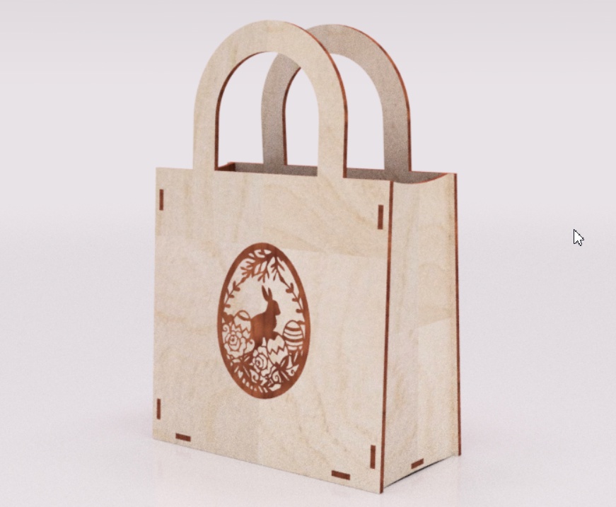Laser Cut Personalized Gift Bag Wooden Bag 4mm Free CDR Vectors Art