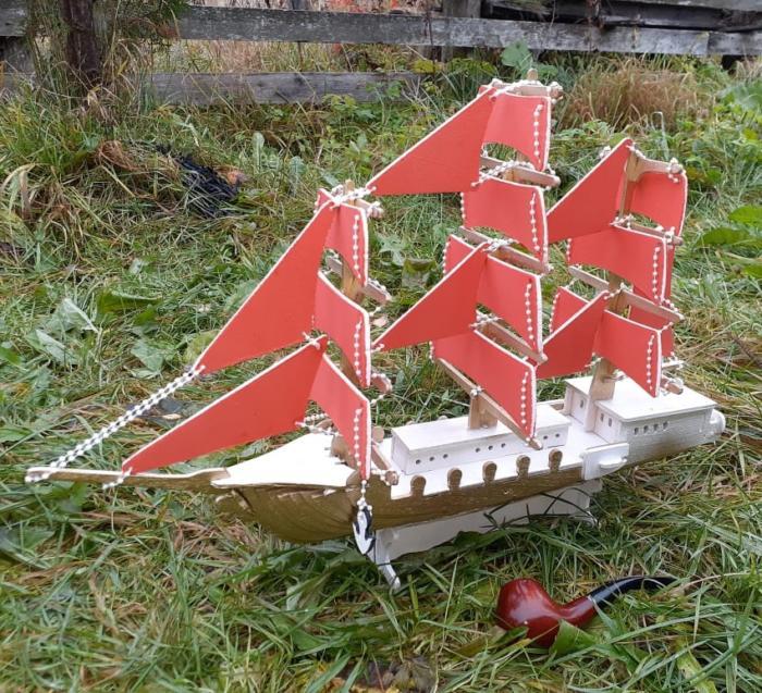 Laser Cut Sailing Ship Wooden Ship Model Free CDR Vectors Art