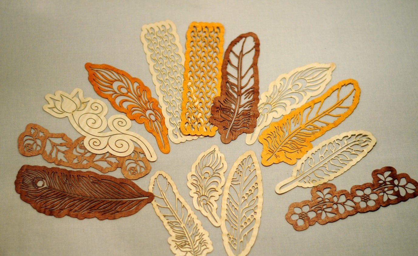 Wooden Bookmarks Feathers For Laser Cut Free CDR Vectors Art