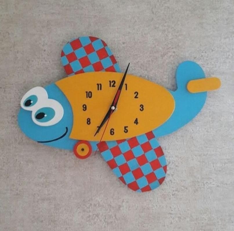 Laser Cut Cute Fish Wall Clock Kids Nursery Clock Free CDR Vectors Art
