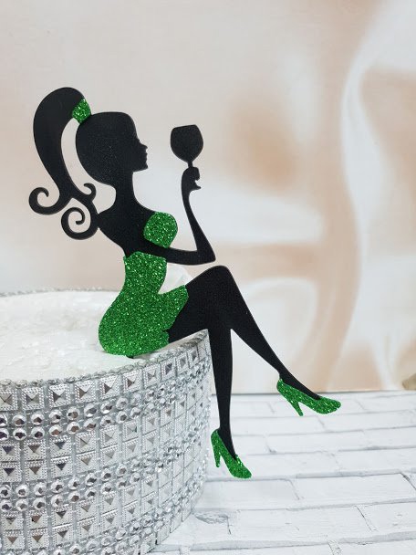 Laser Cut Girl Silhouette Cake Topper Free CDR Vectors Art